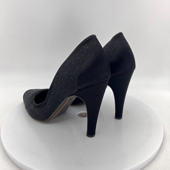 Salvatore Ferragamo Riflessa Women Size 8 B Black Satin Slip On High Heel Pumps - Picture 7 of 16